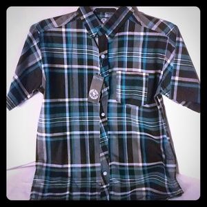 Boys plaid stripped button up